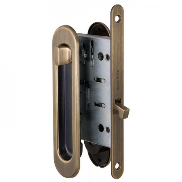 Набор для раздвижных дверей с фиксатором Armadillo SH011-BK Матовая бронза